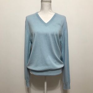 Fedi 100% Cashmere V-neck Sweater, Light Blue